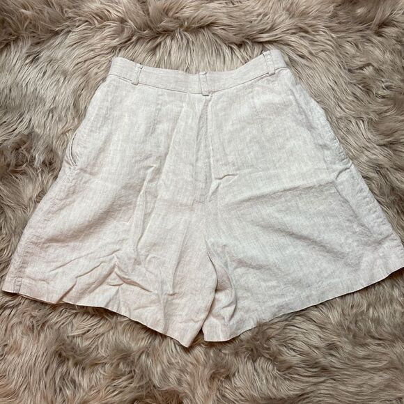 TWEEDS Vintage Linen High Waisted Bermuda Long Shorts - Picture 2 of 6